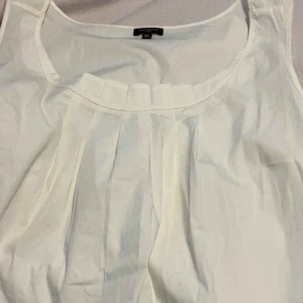 Talbots White Sleeveless Blouse
